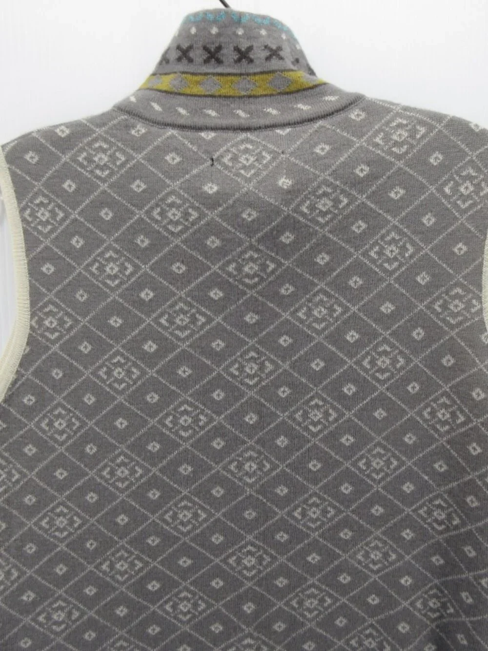 Icelandic Design Sweater Medium Wool Vest Cardigan Nordic Snowflake - Picture 7 of 11